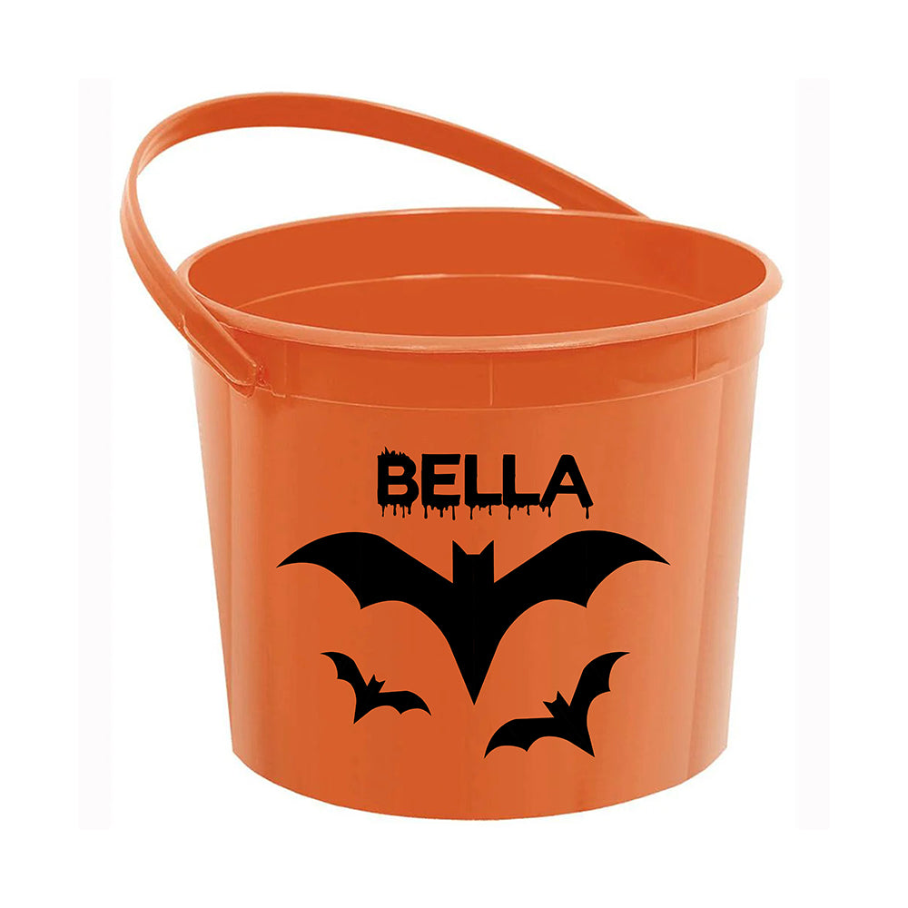 Personalised Halloween Bucket Orange