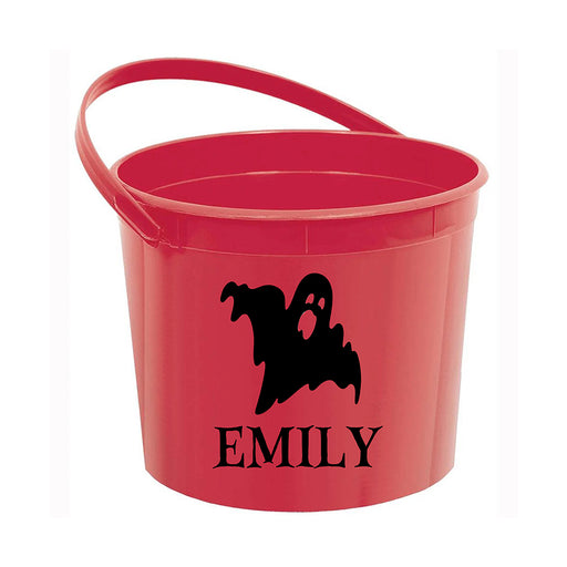 Personalised Halloween Bucket Red