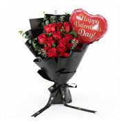Bouquet of Passion + Happy Valentine's Balloon
