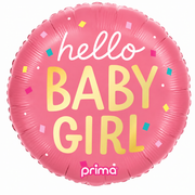 Hello Baby Girl  Round Party Balloon