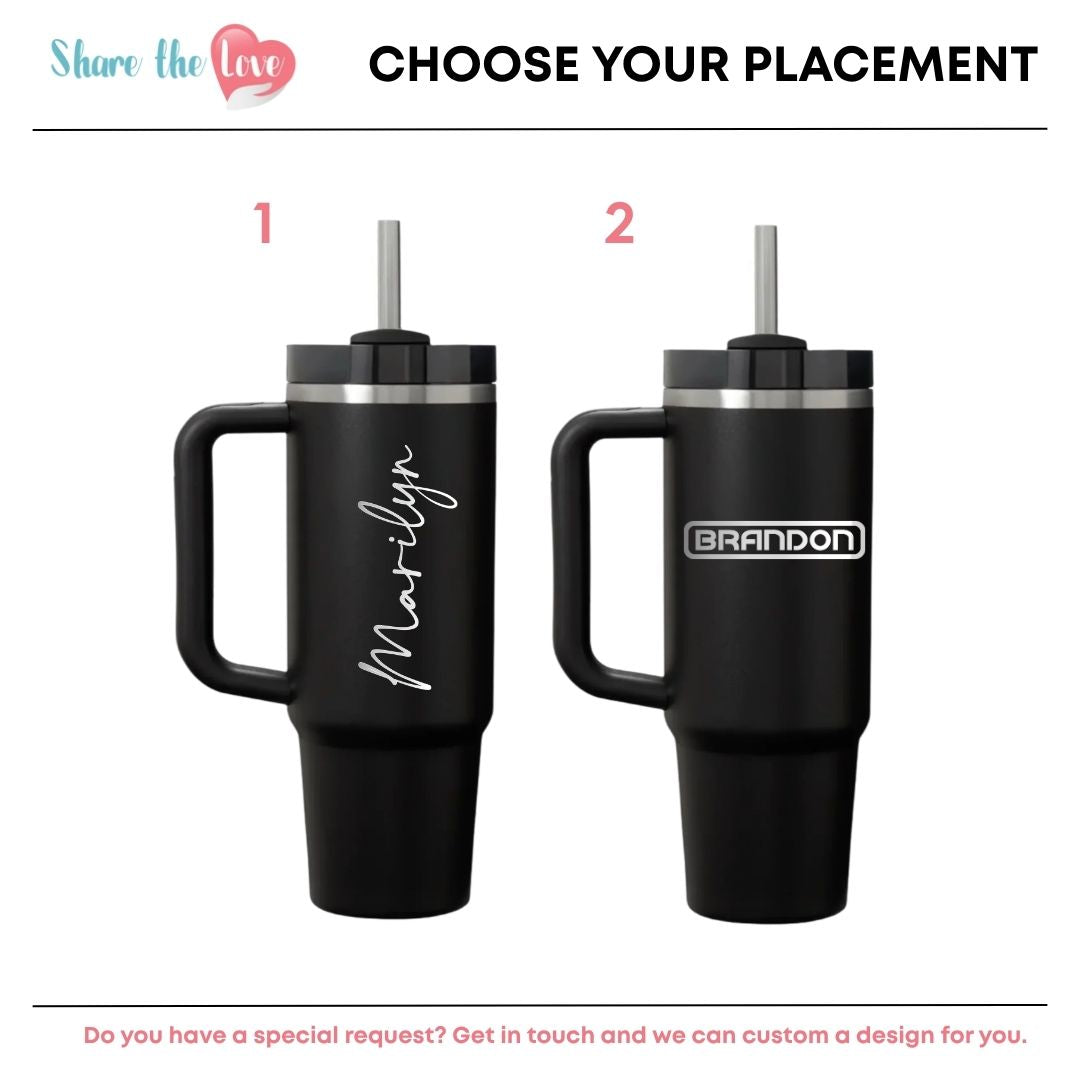Personalised Stanley Quencher H2.0 Flowstate 0.89L - Black 2.0