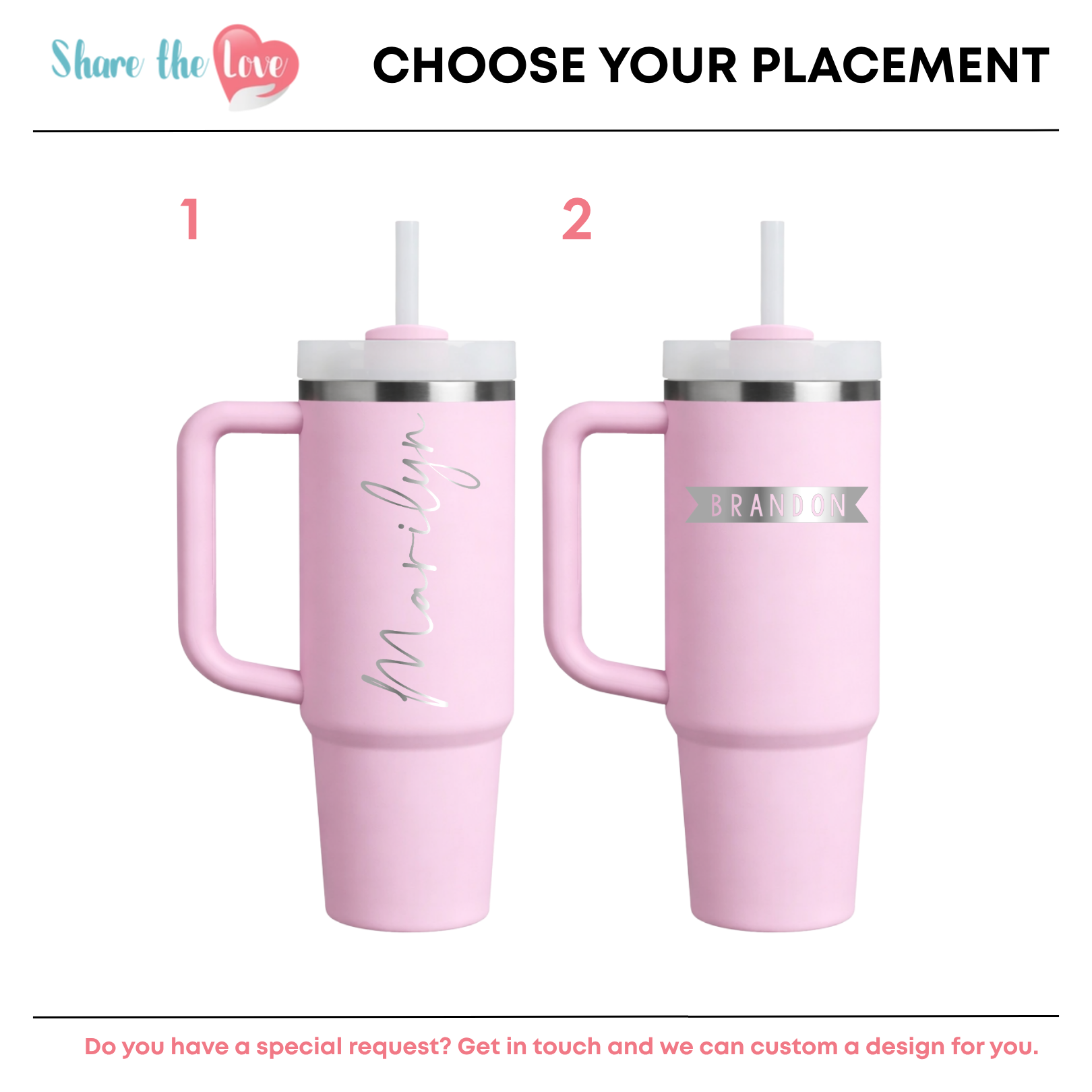 Personalised Stanley Quencher H2.0 Flowstate 0.89L - Cherry Blossom