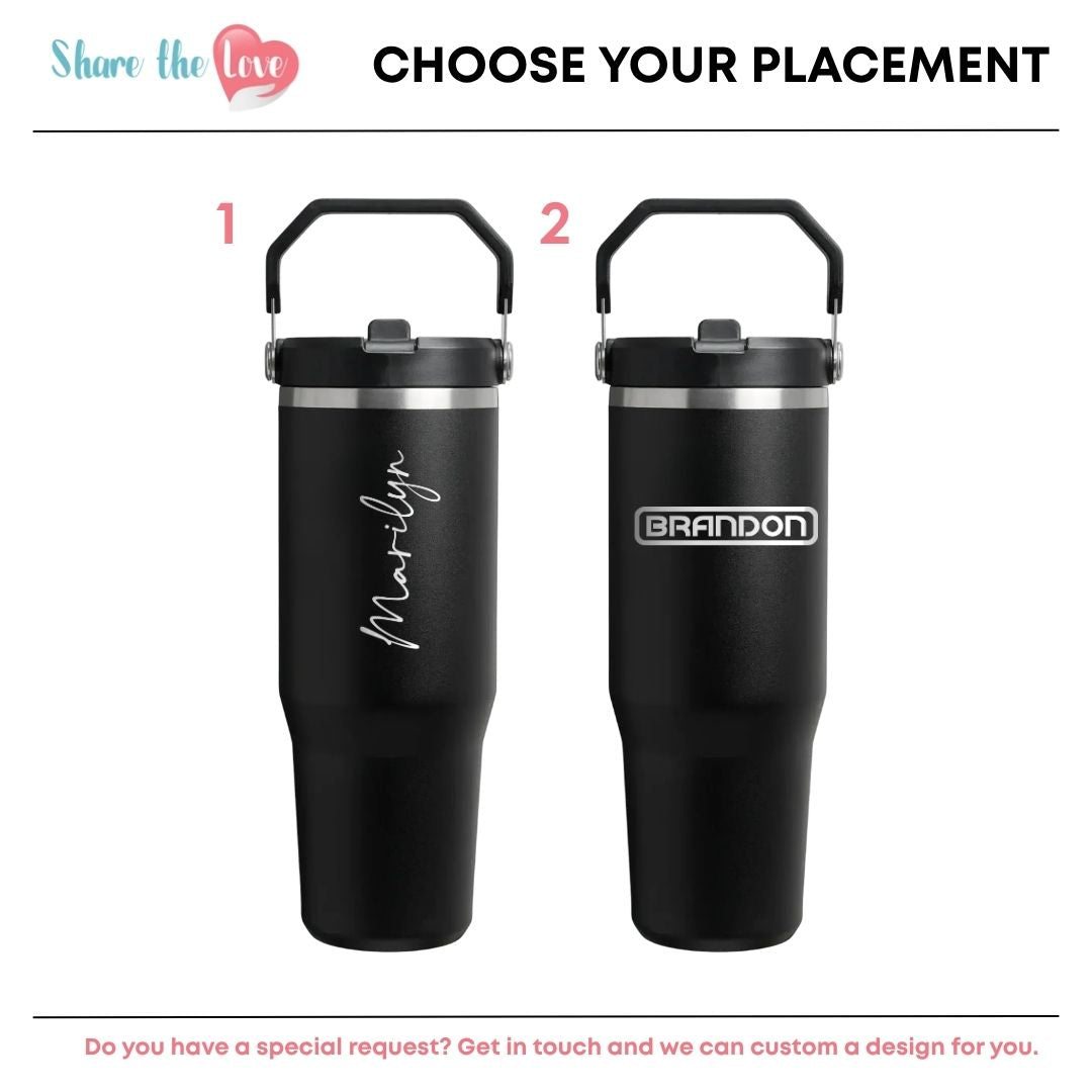 Personalised Stanley Iceflow Flipstraw 2.0 0.89L - Black 2.0