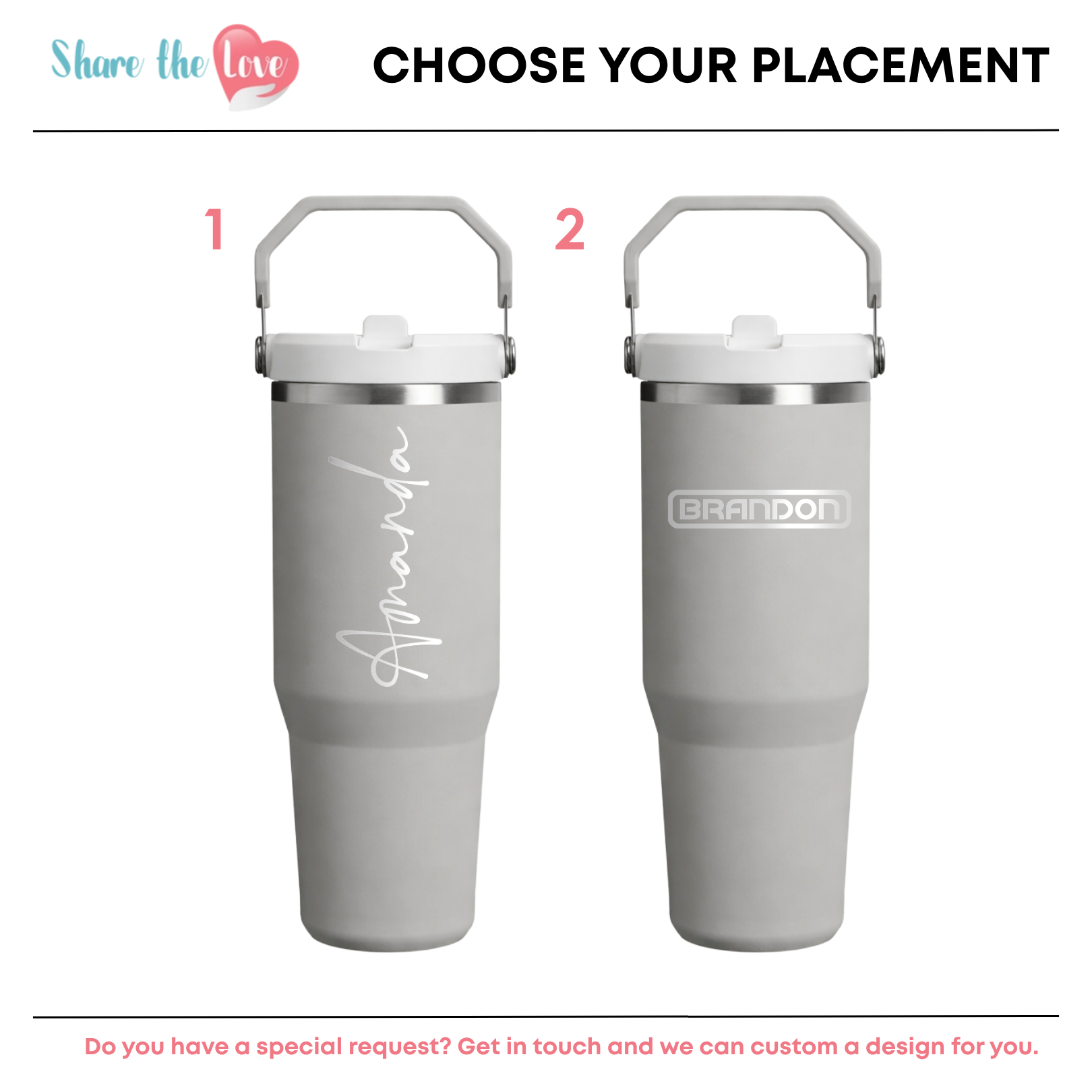 Personalised Stanley Iceflow Flipstraw 2.0 0.89L - Ash
