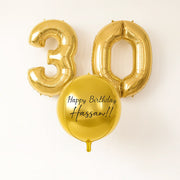 Orbs And Number Balloon Combo - Personalised Balloon