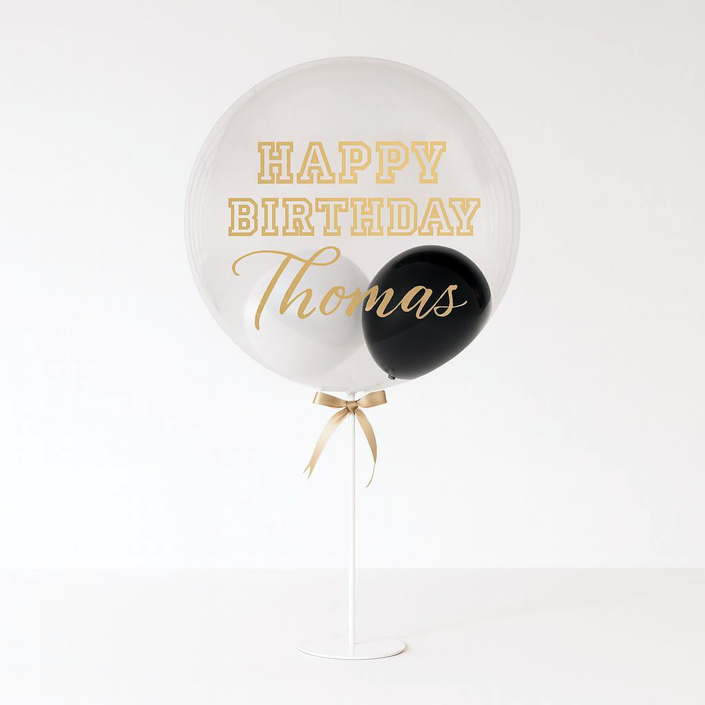 Monochrome Personalized Balloon On Stand