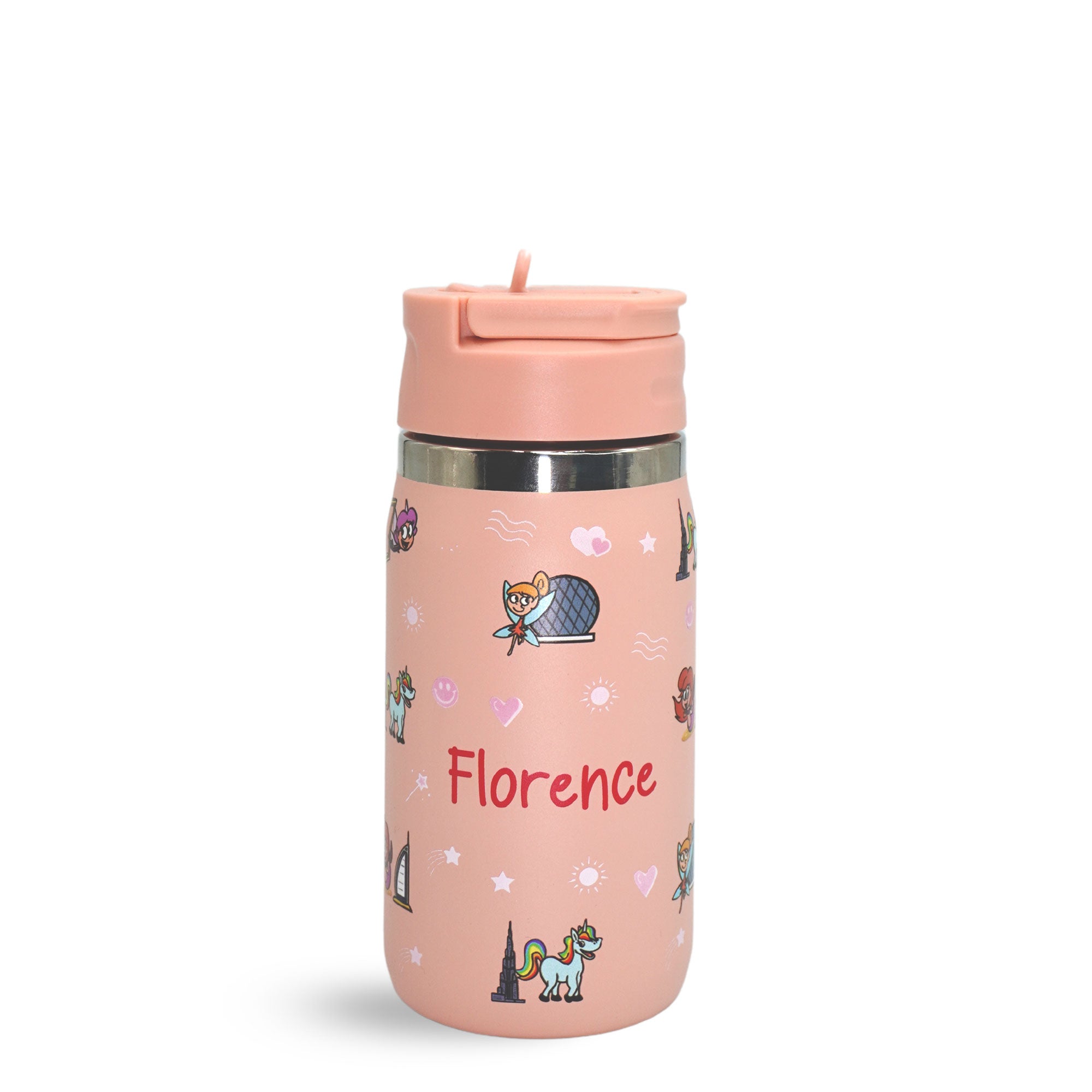 Personalised Children’s Water Bottle – 350ml - Pink