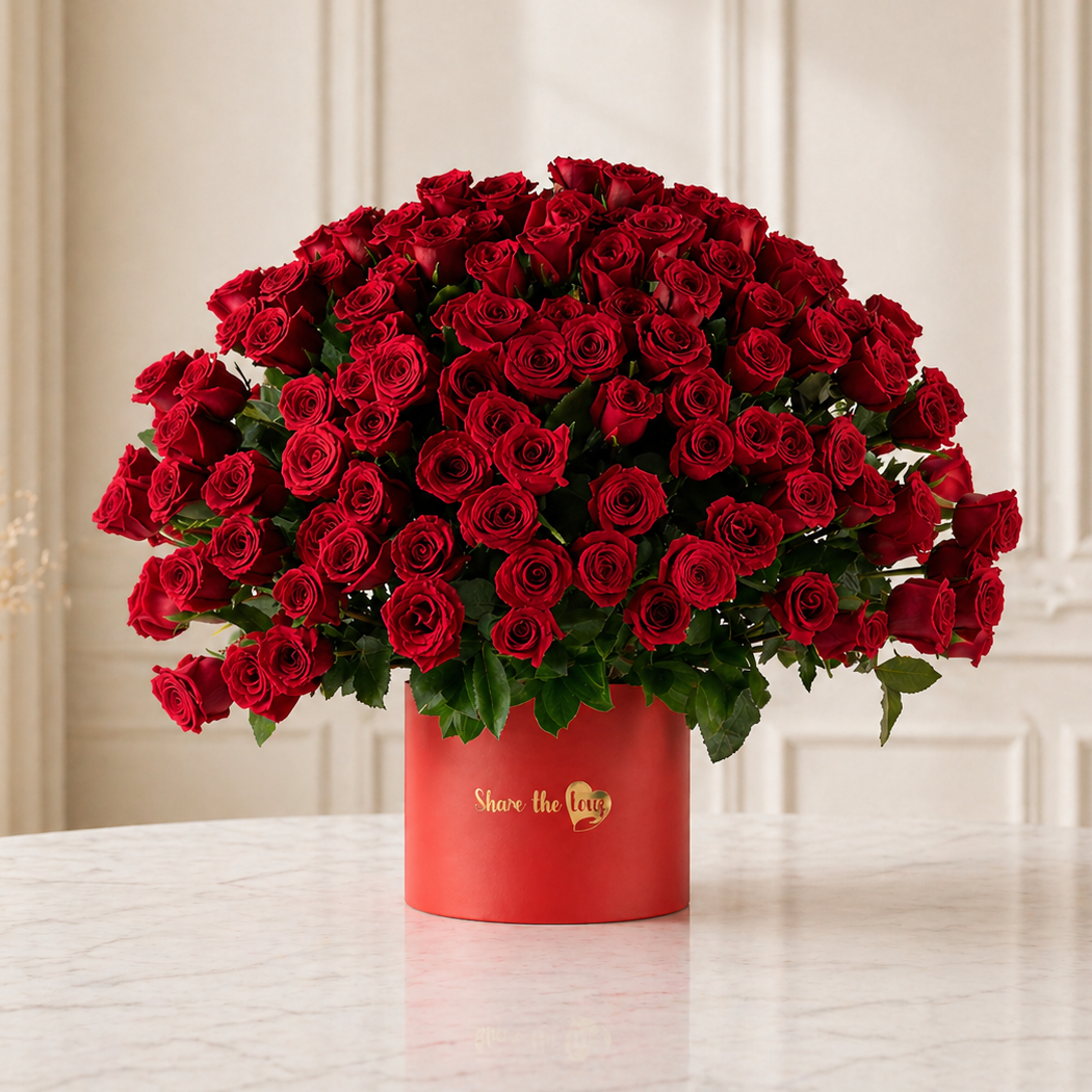 Scarlet Majesty - Deluxe Flower Box