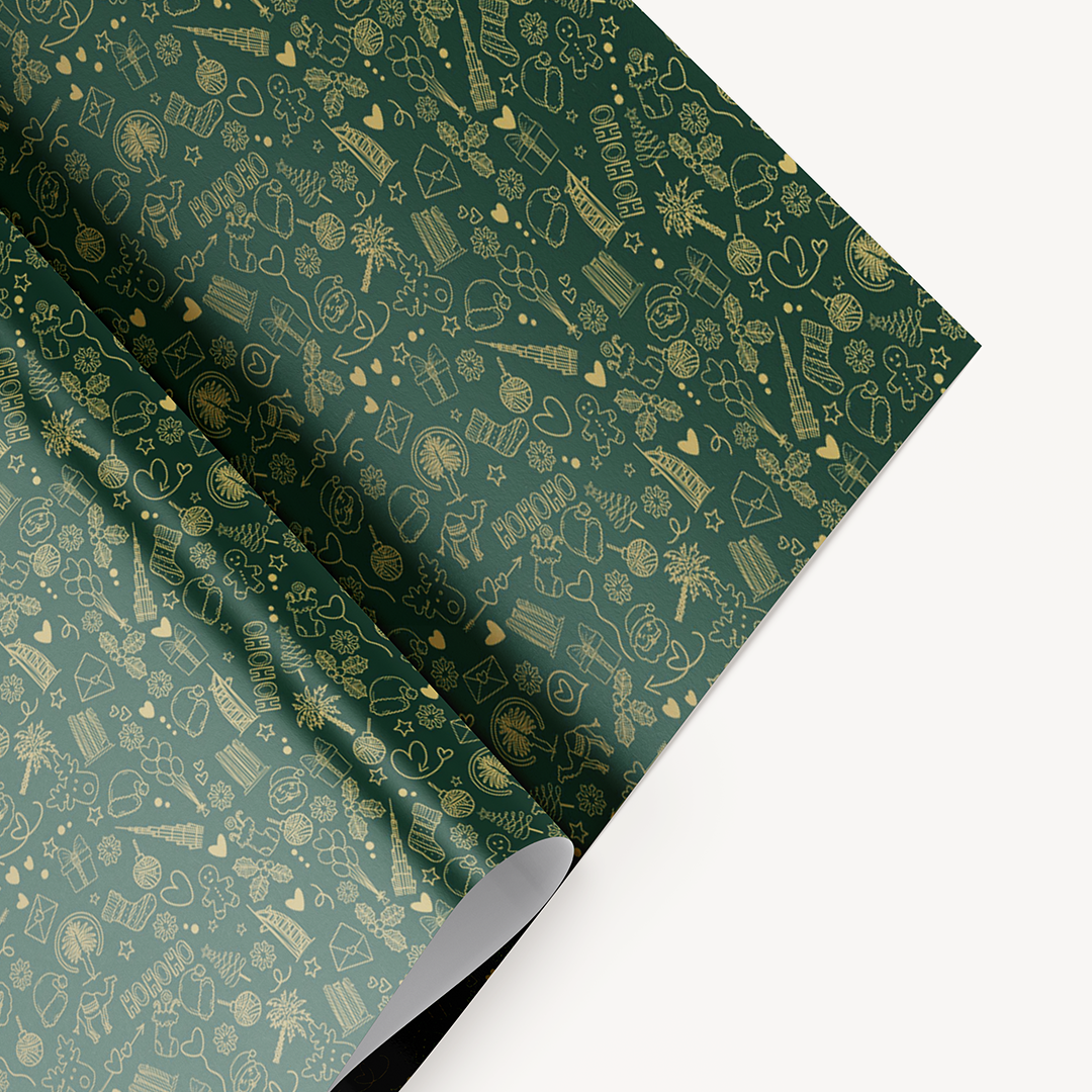 Christmas UAE Theme Wrapping - Green