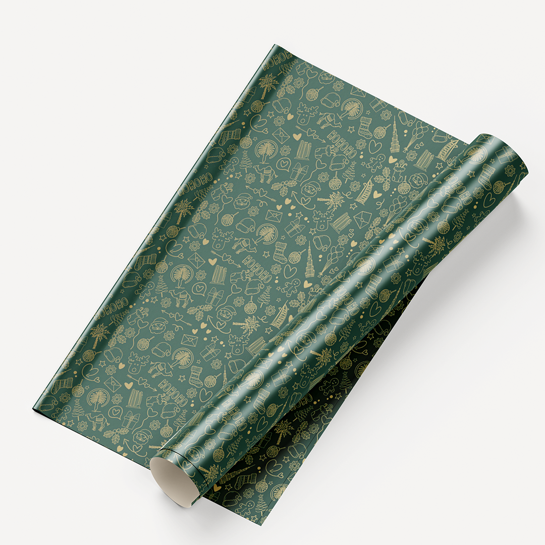 Christmas UAE Theme Wrapping - Green