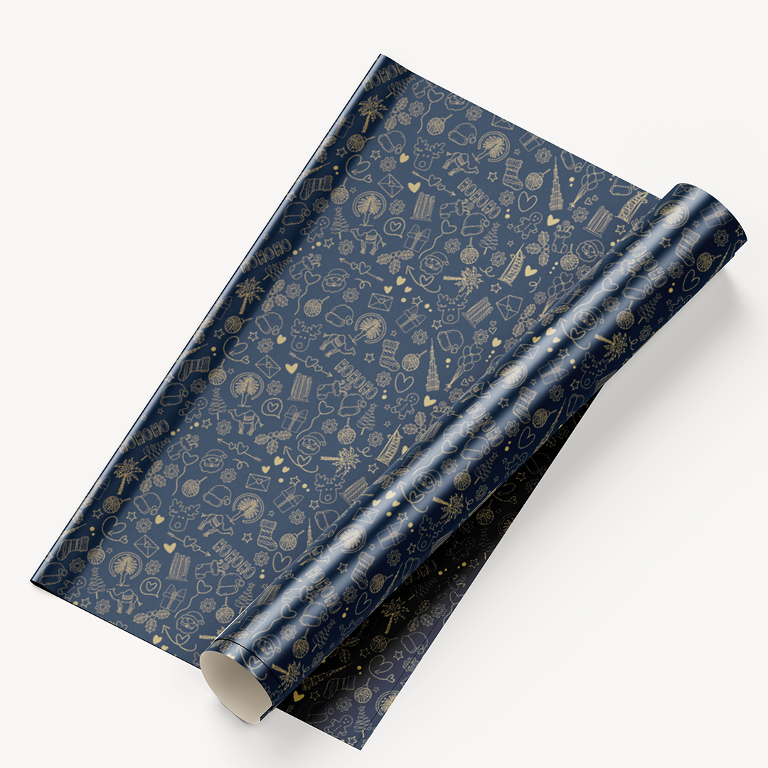 Christmas UAE Theme Wrapping - Blue