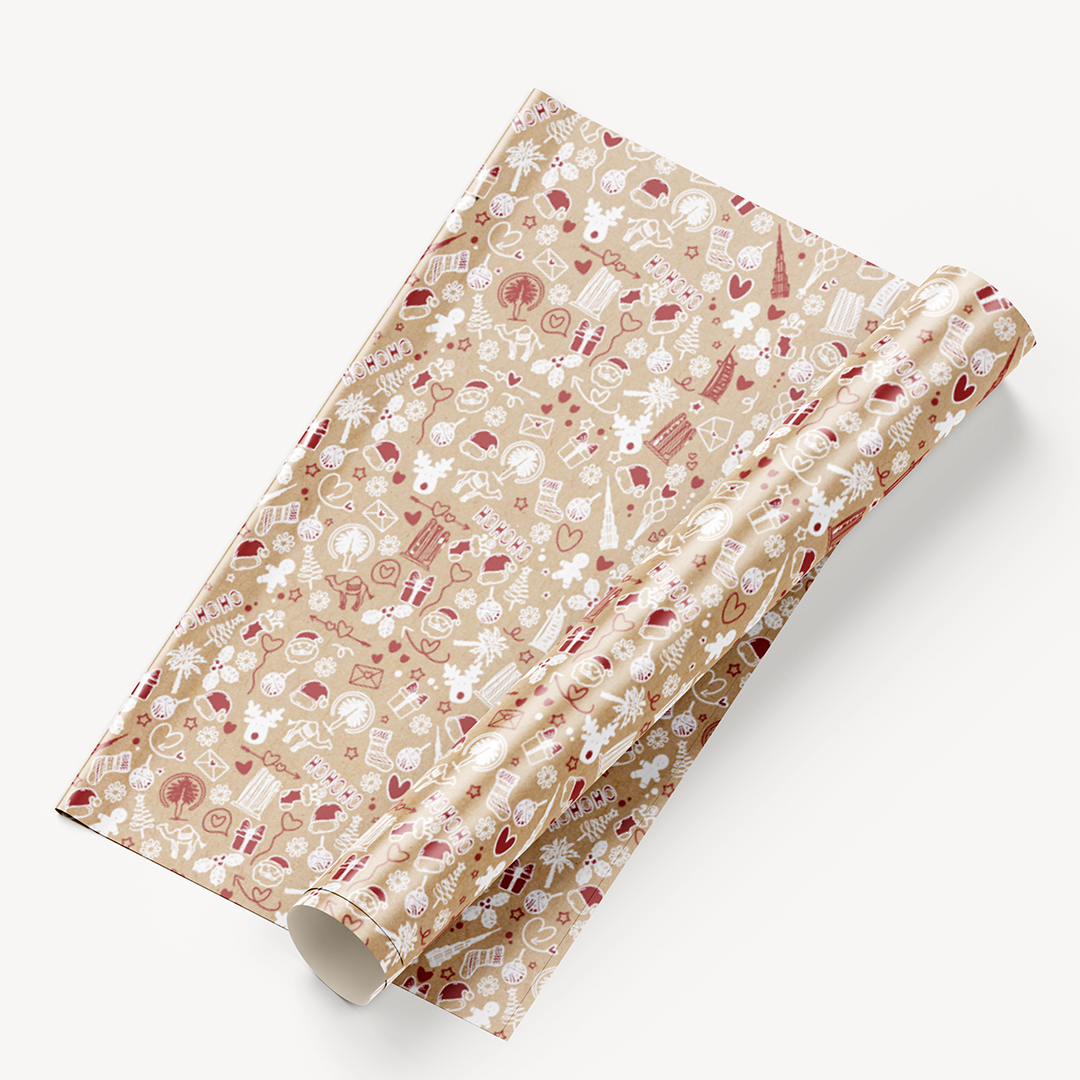 Christmas UAE Theme Wrapping - Craft & Red