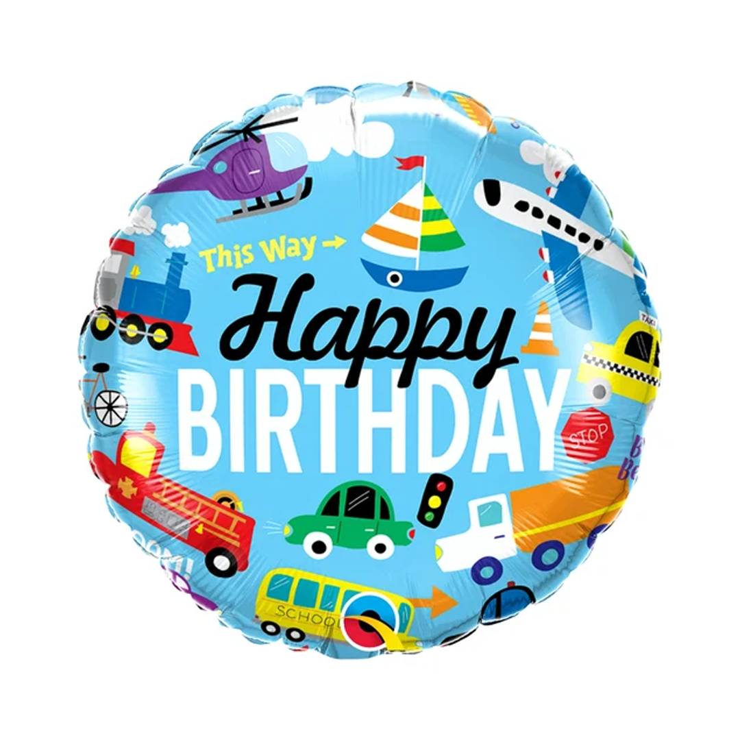 18" Vehicle Theme Birthday Balloon