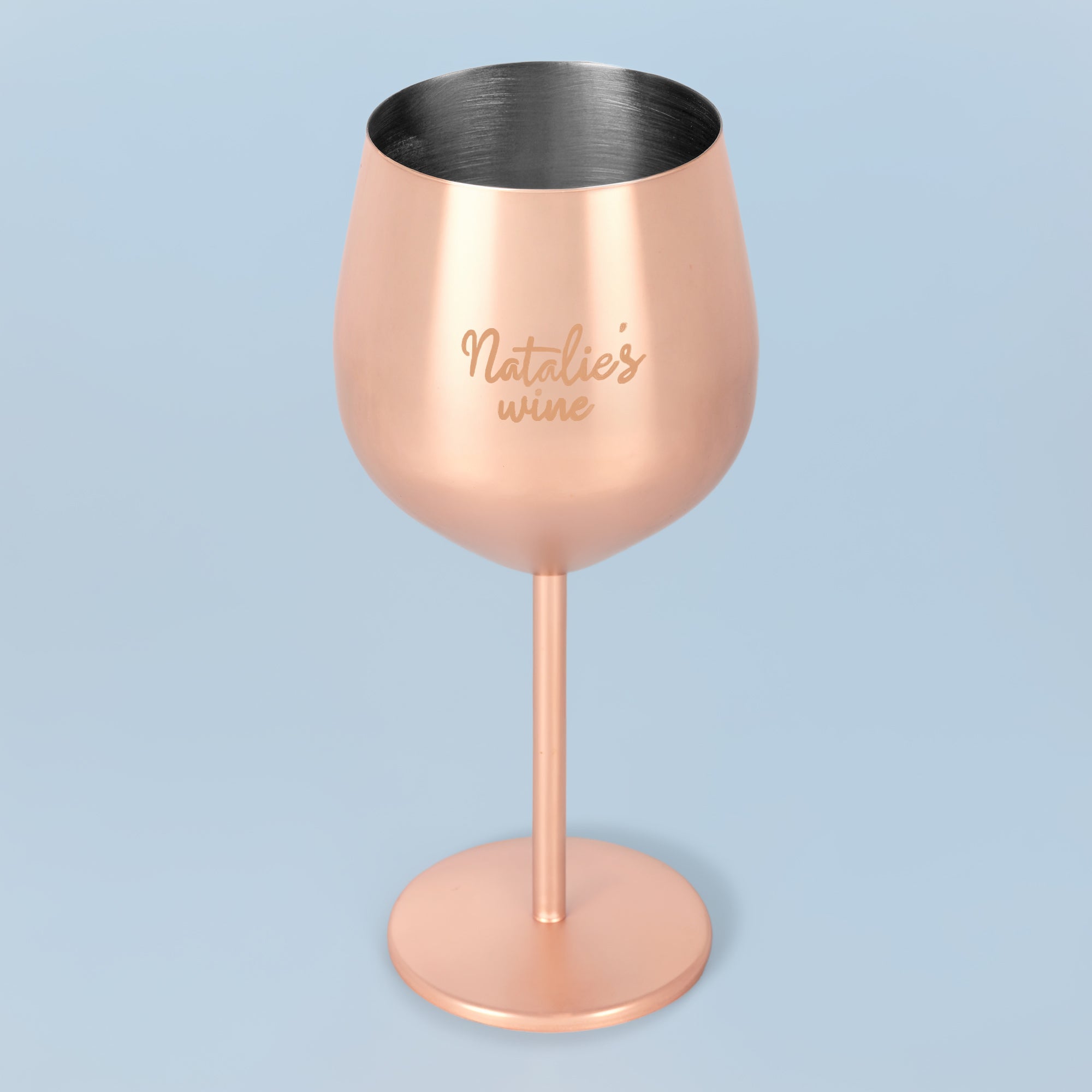Personalised SS Wine Glass - Rose Gold