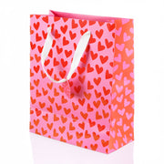 Pink All Over Hearts Gift Bag, Large
