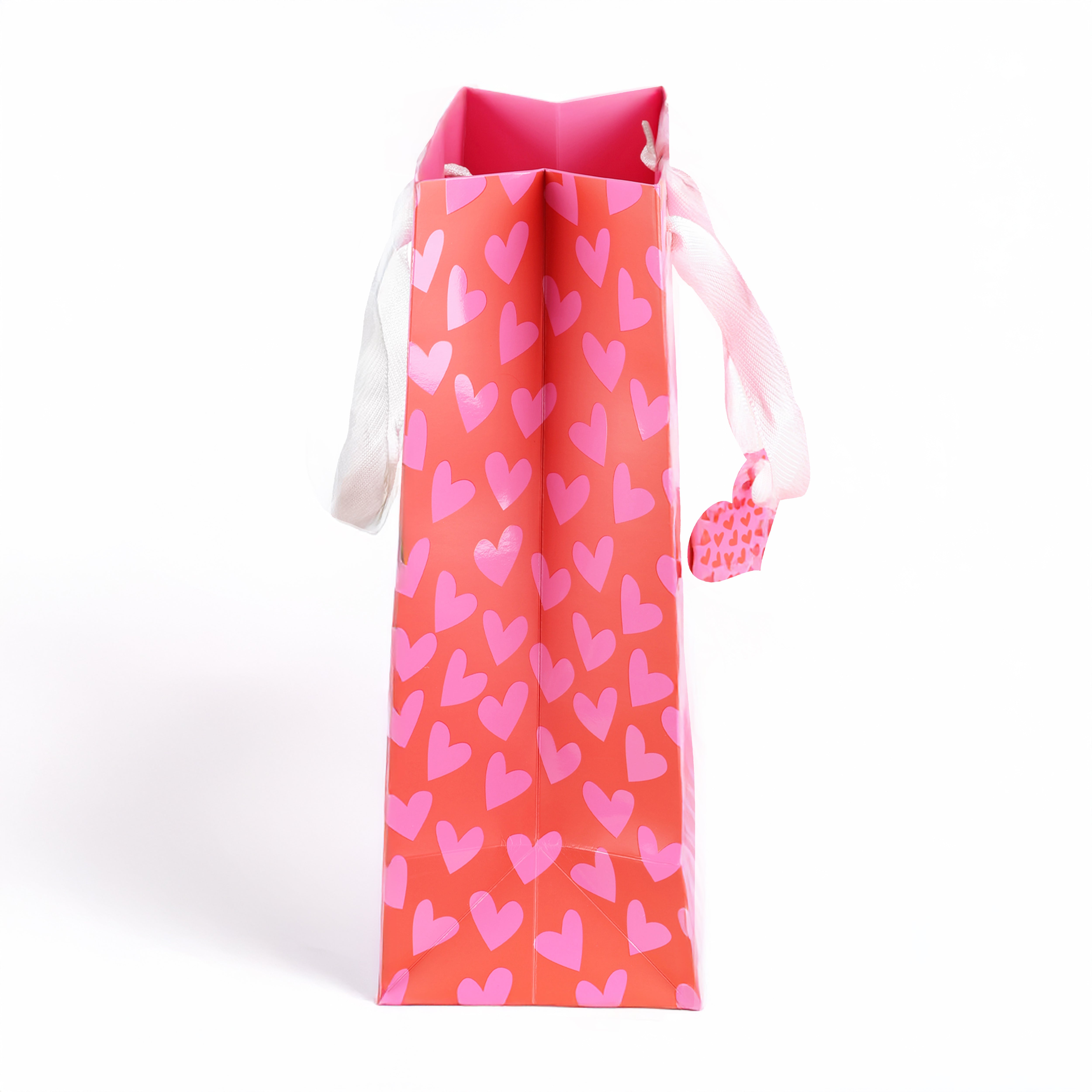 Pink All Over Hearts Gift Bag, Large