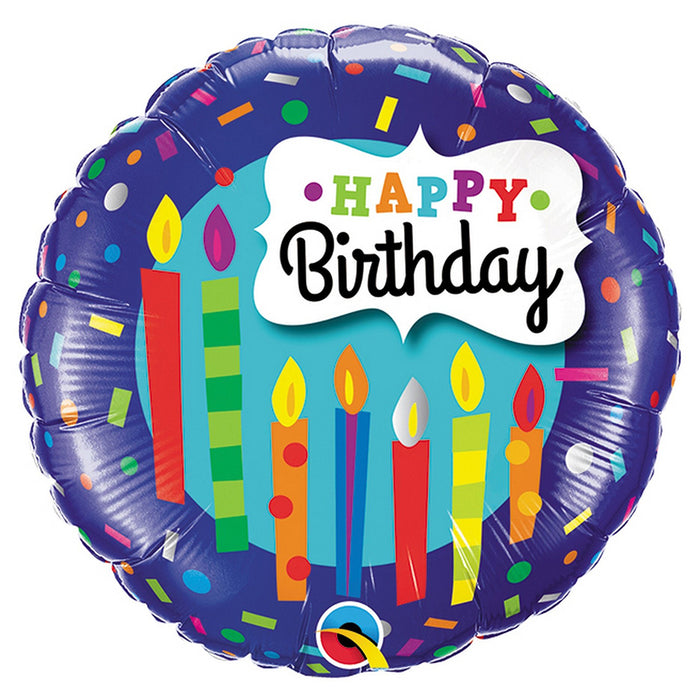 Birthday Candles & Confetti, 18 Inch Foil Balloon