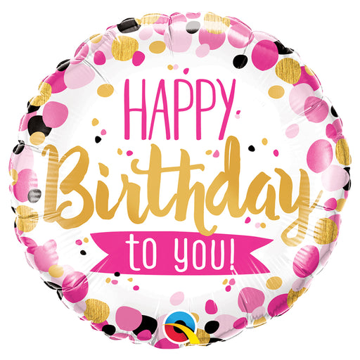 Happy Birthday To You Pink And Gold 18 Inch Foil Balloon