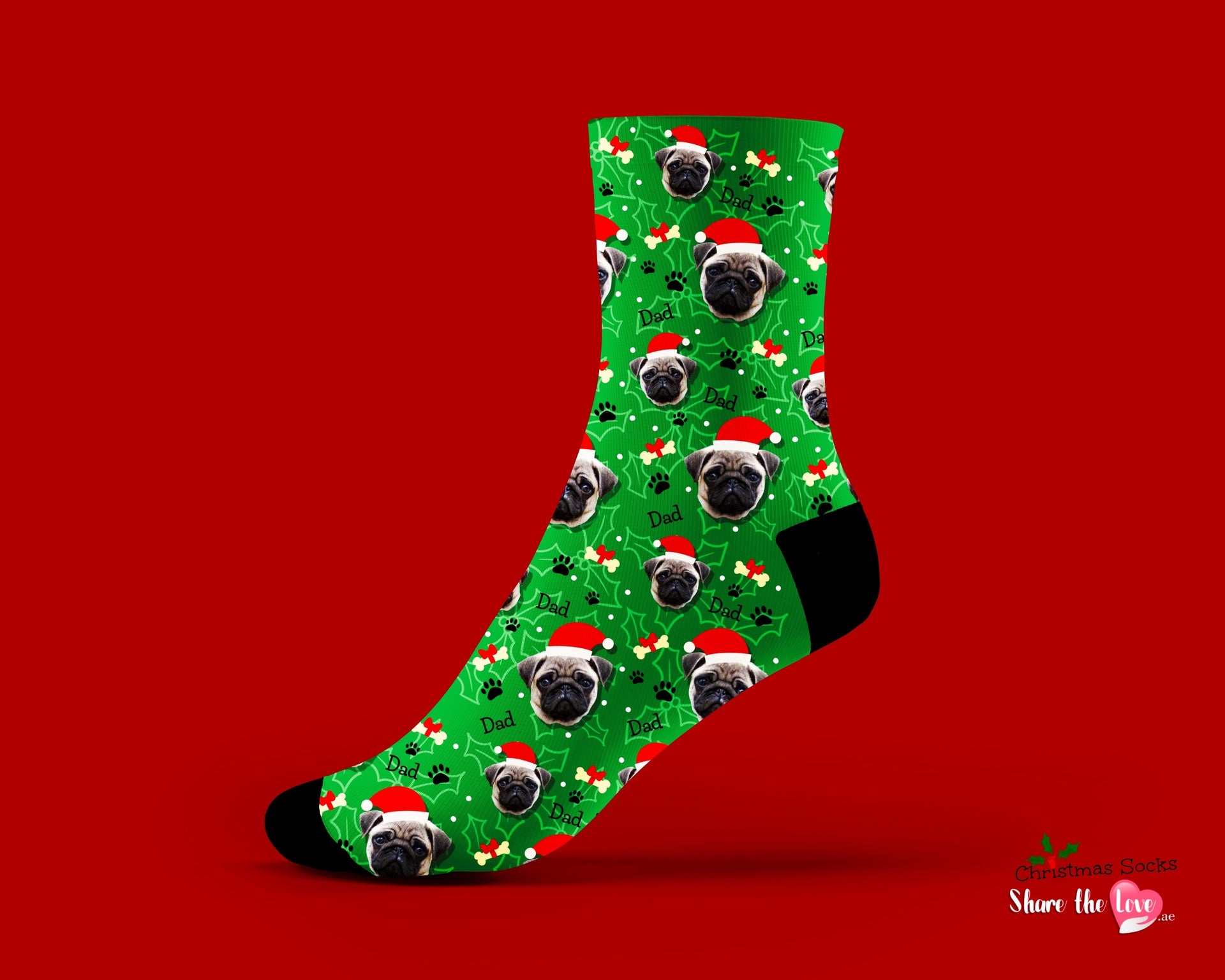 christmas-green-personalised-socks