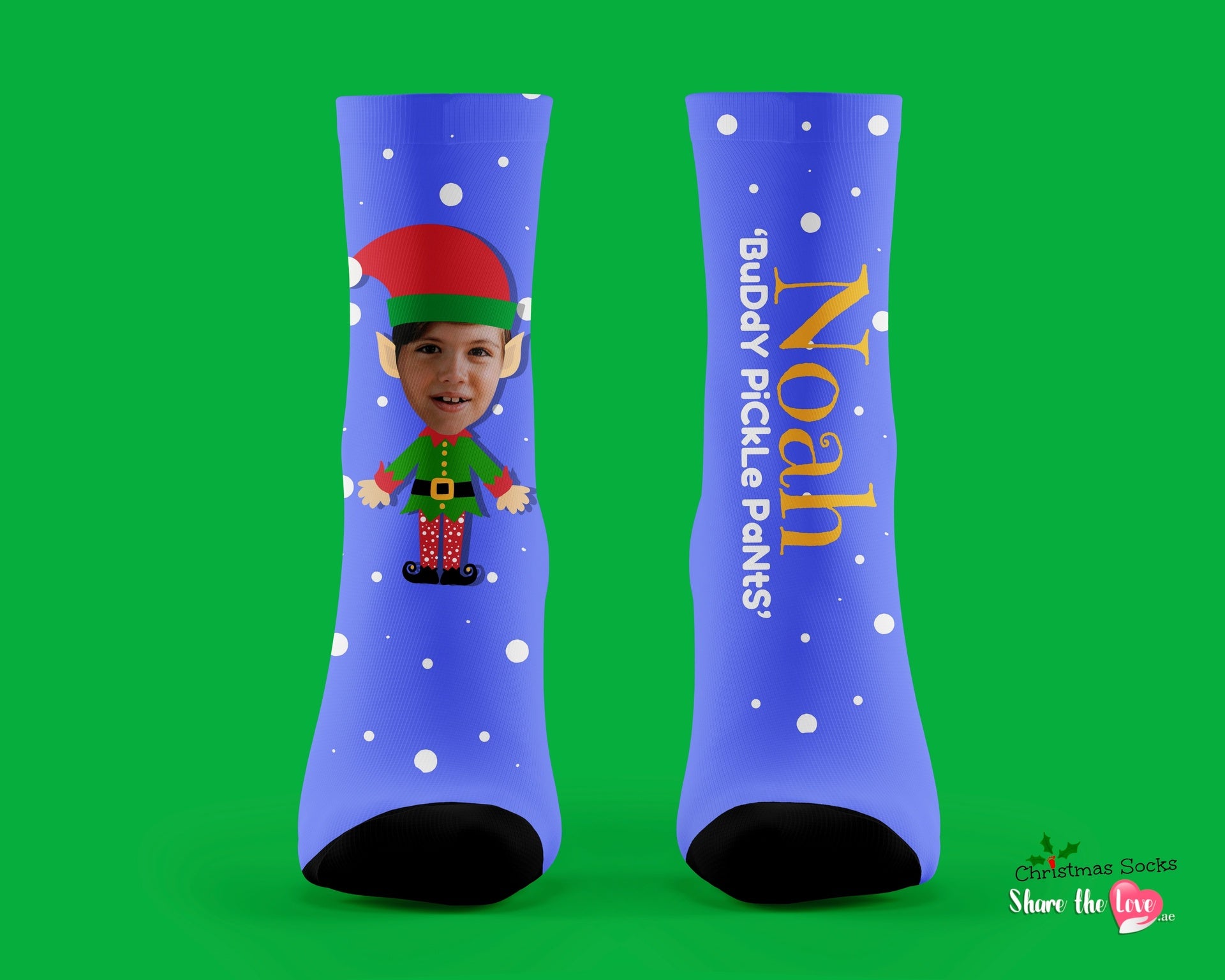 christmas-purple-elf-personalised-socks