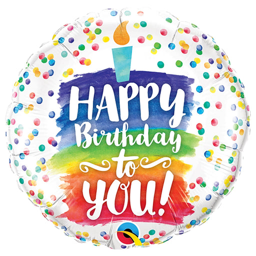 Happy Birthday To You Rainbow Cake 18 Inch Foil Balloon