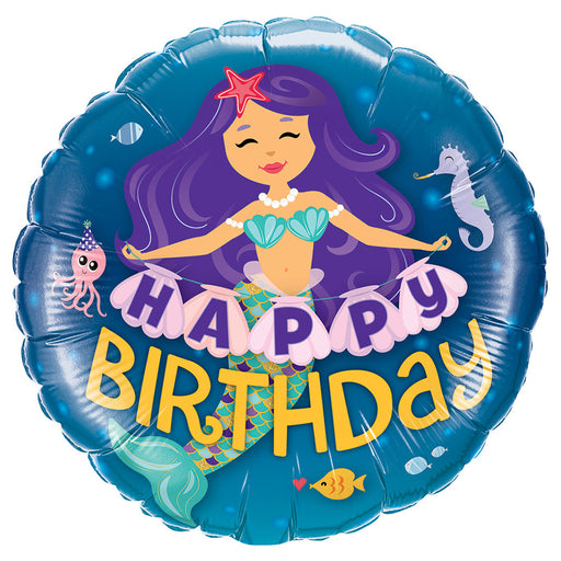 Happy Birthday Mermaid 18 Inch Foil Balloon