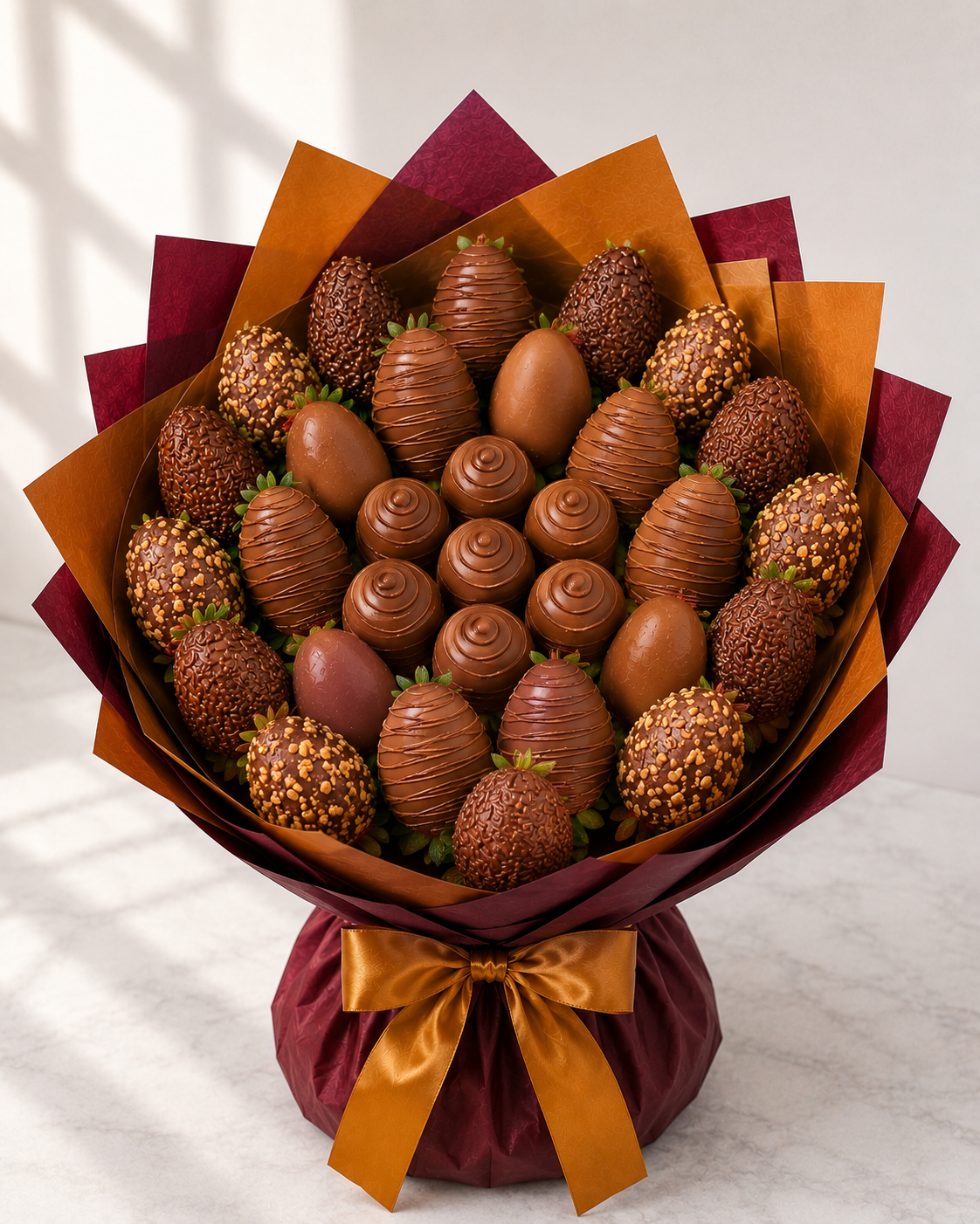 Golden Luxe Strawberry Bouquet