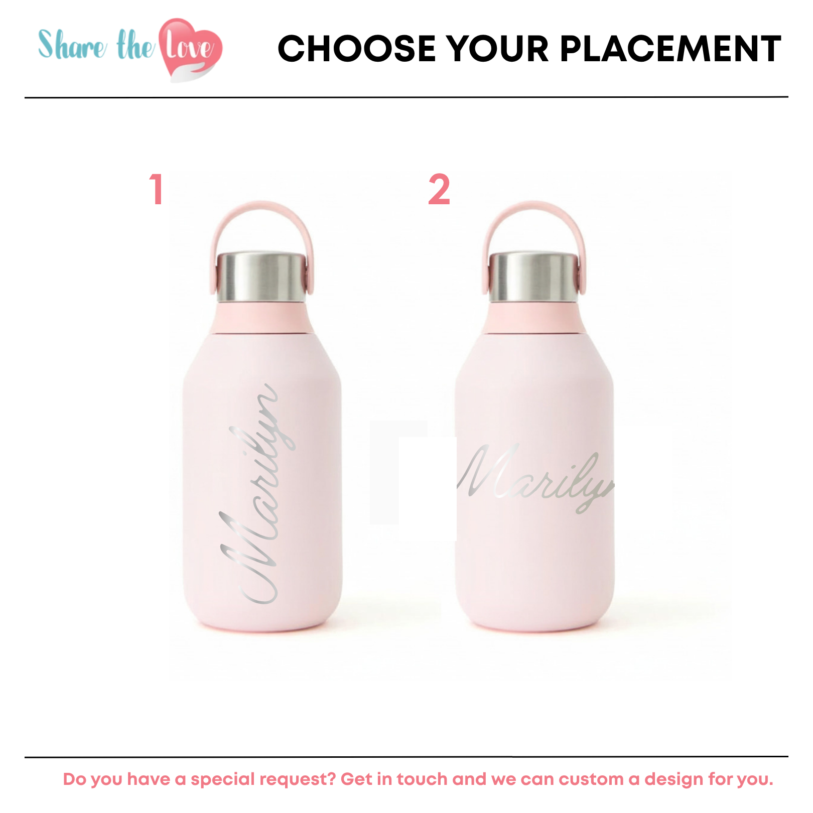 Personalised Chilly's Series 2 350ml - Blush Pink