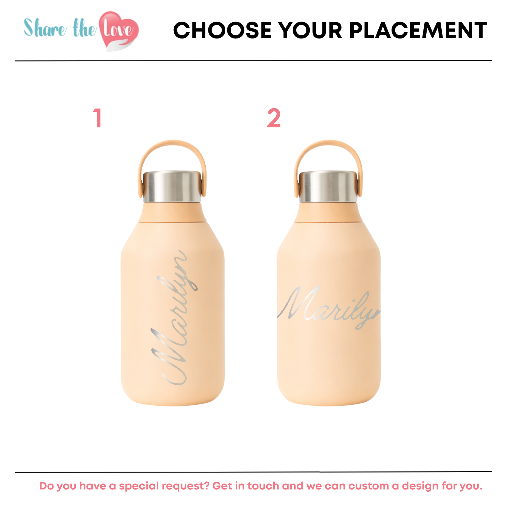 Personalised Chilly's Series 2 350ml - Peach Orange