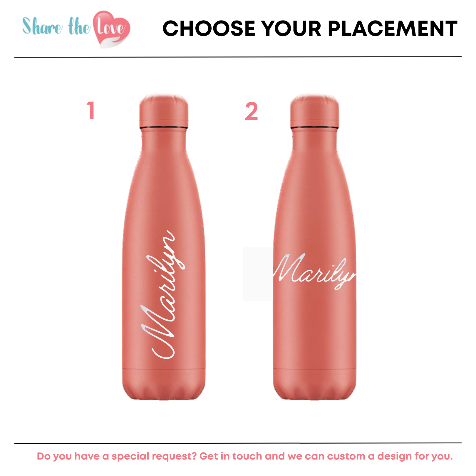 Personalised Chilly's Original 500 ml - Pastel All Coral