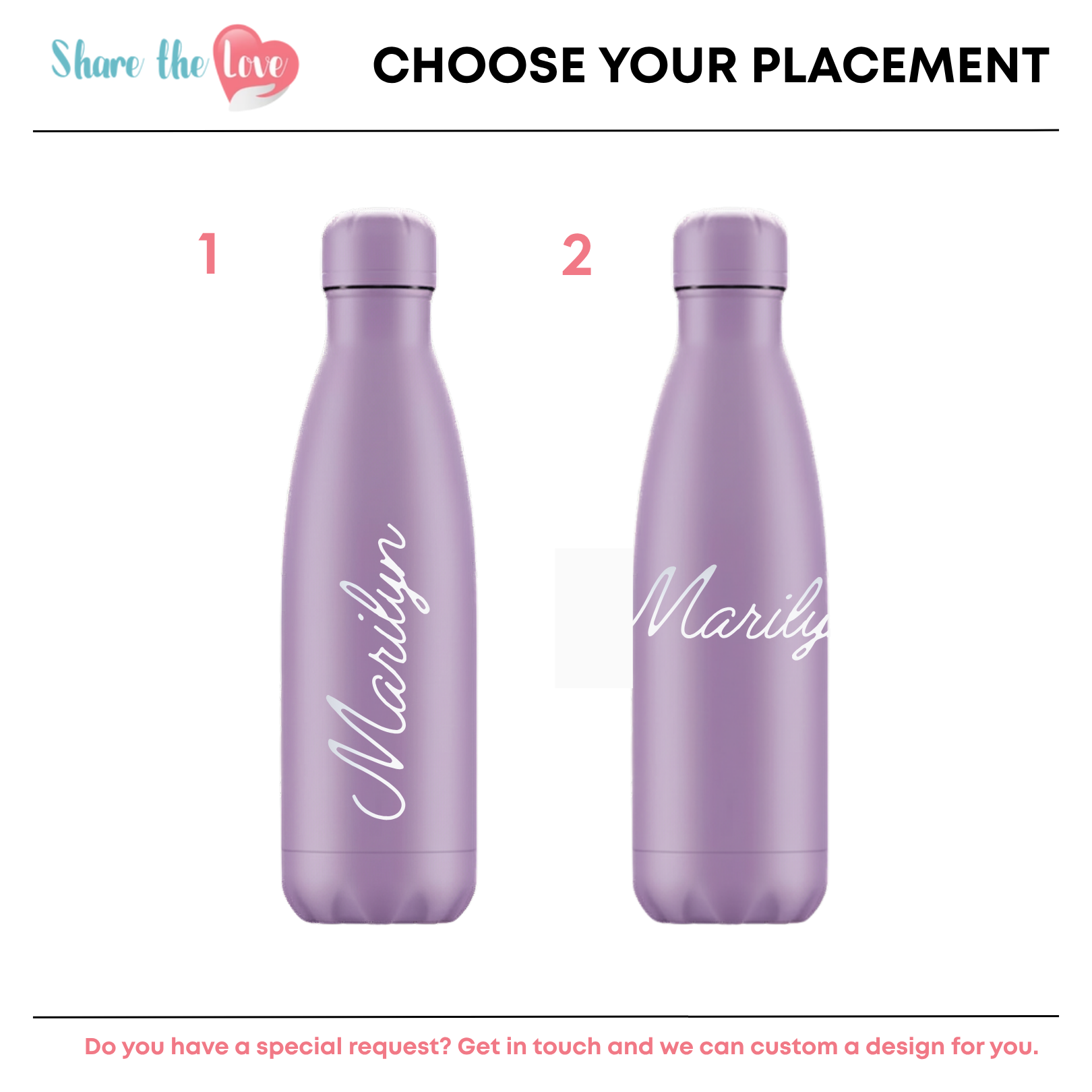 Personalised Chilly's Original 500 ml - Pastel All Pink