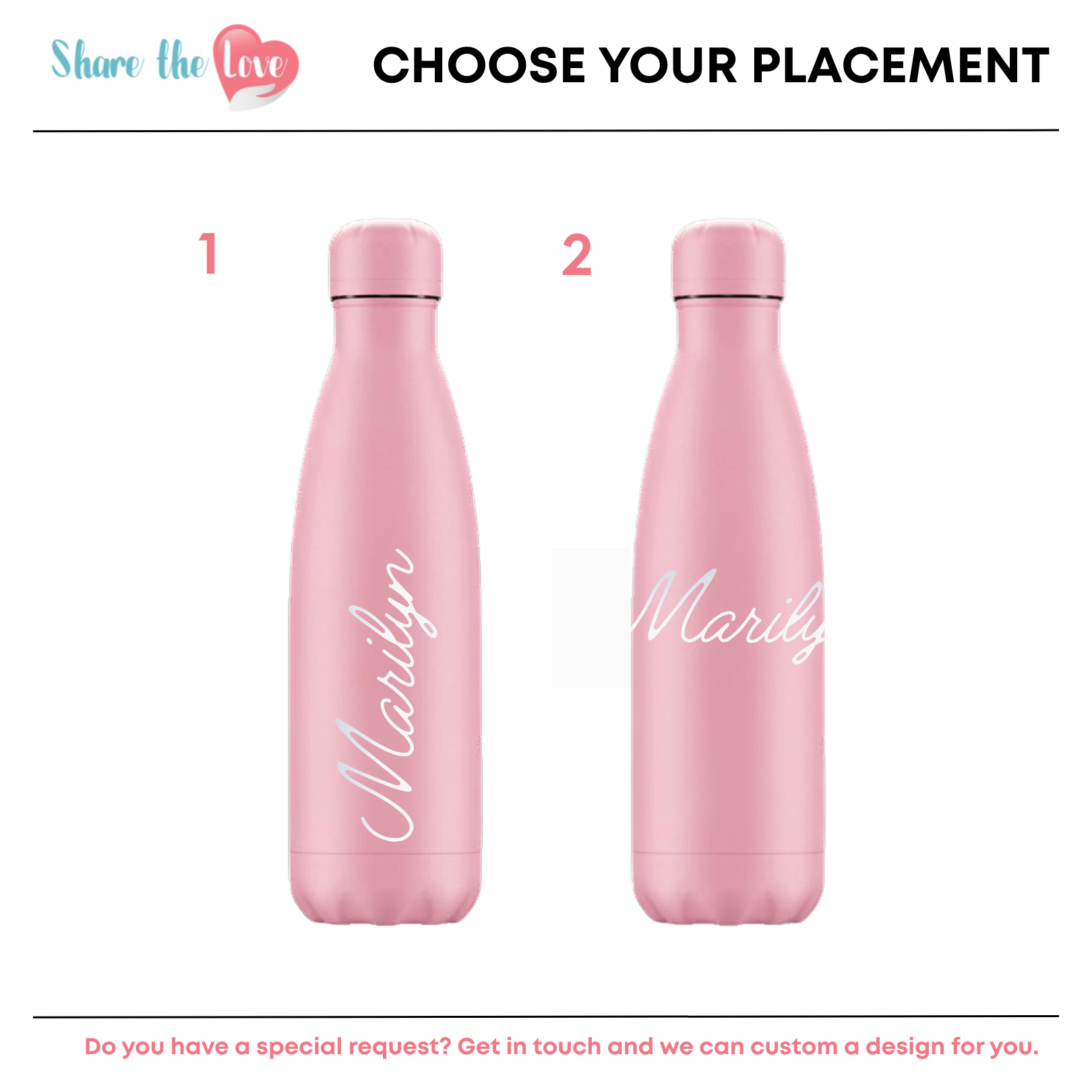 Personalised Chilly's Original 500 ml - Pastel All Pink