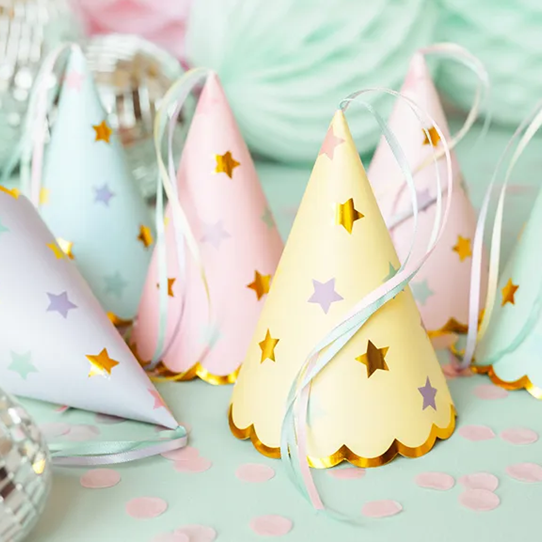 Party hats Stars, mix, 14.5cm
