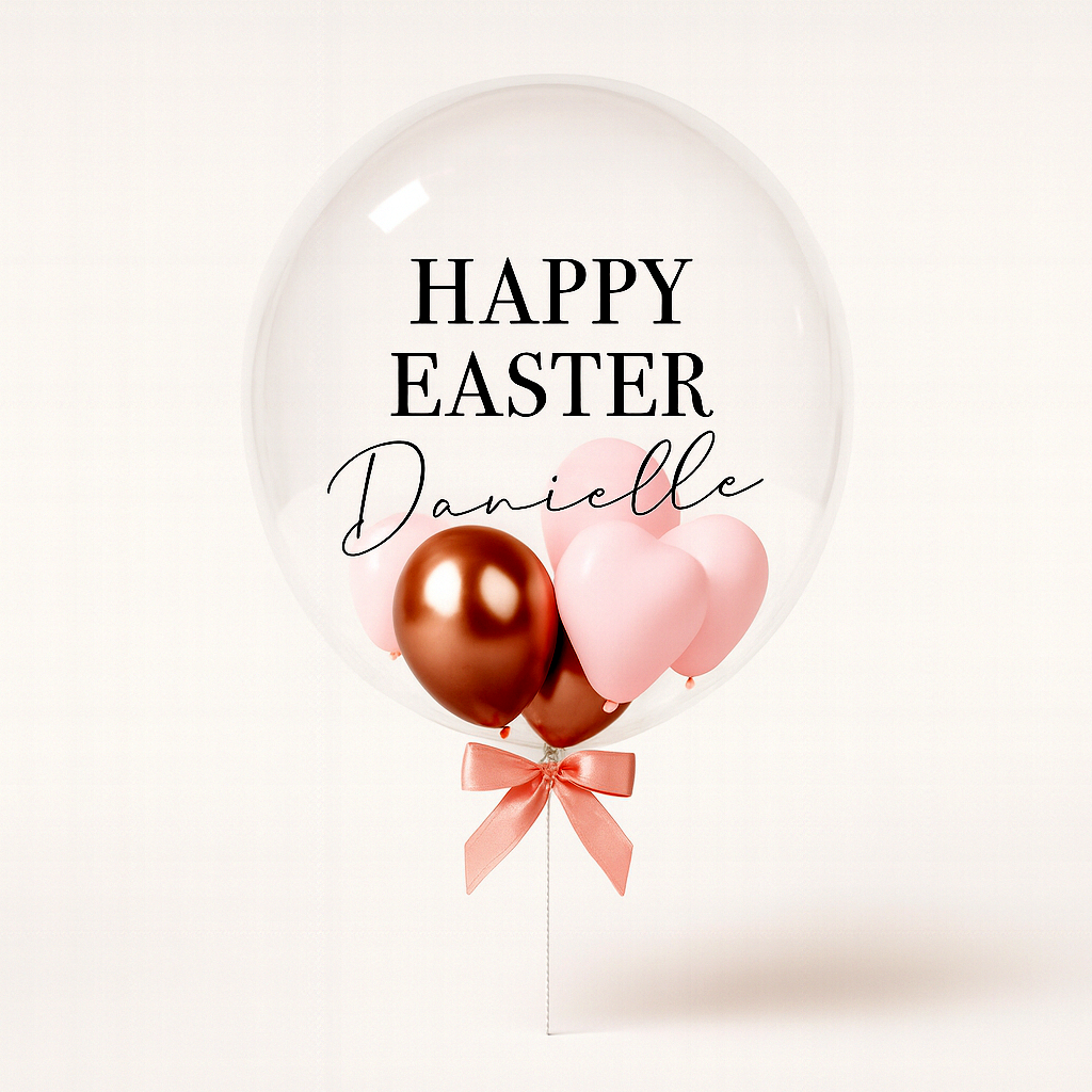 Happy Easter Personalised Bubble Balloon - Classic