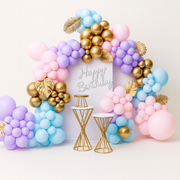 Gold, Pink, Violet and Blue Party Balloon Full Set