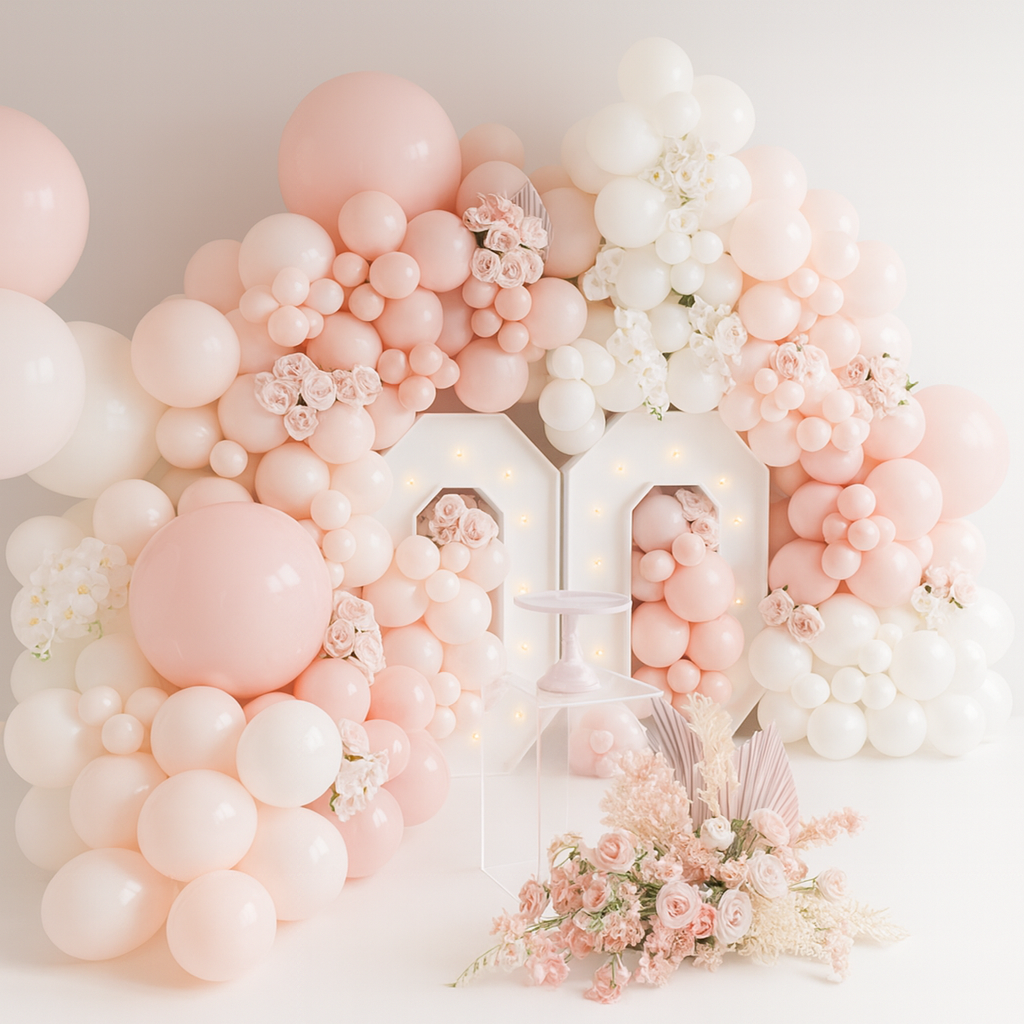 Party Balloon Set with LED Numbers & Artificial Flowers (All Numbers Available)