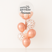 Rose Gold Bubble - Personalised Balloon Bouquet