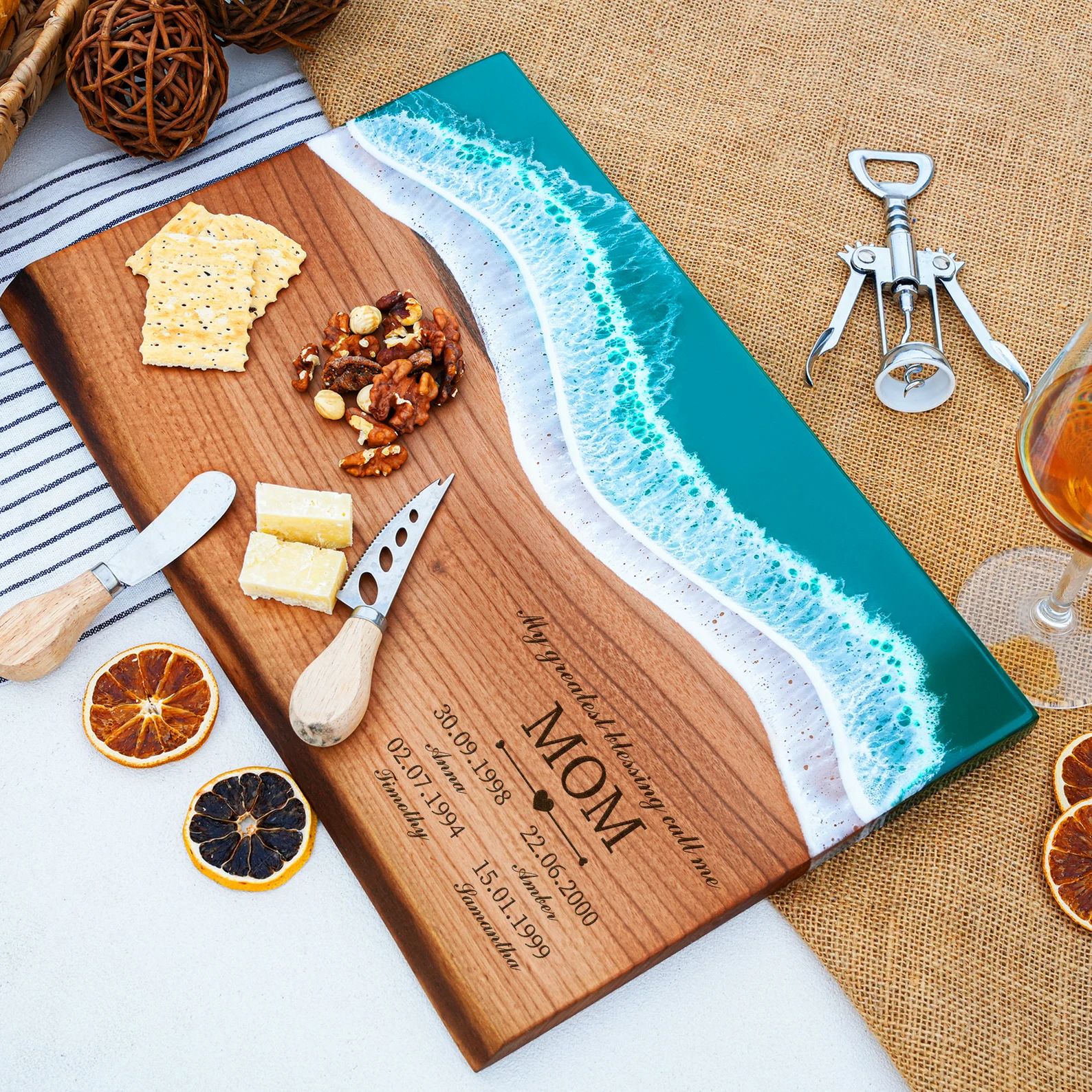 Personalized Printed Ocean Cutting Board