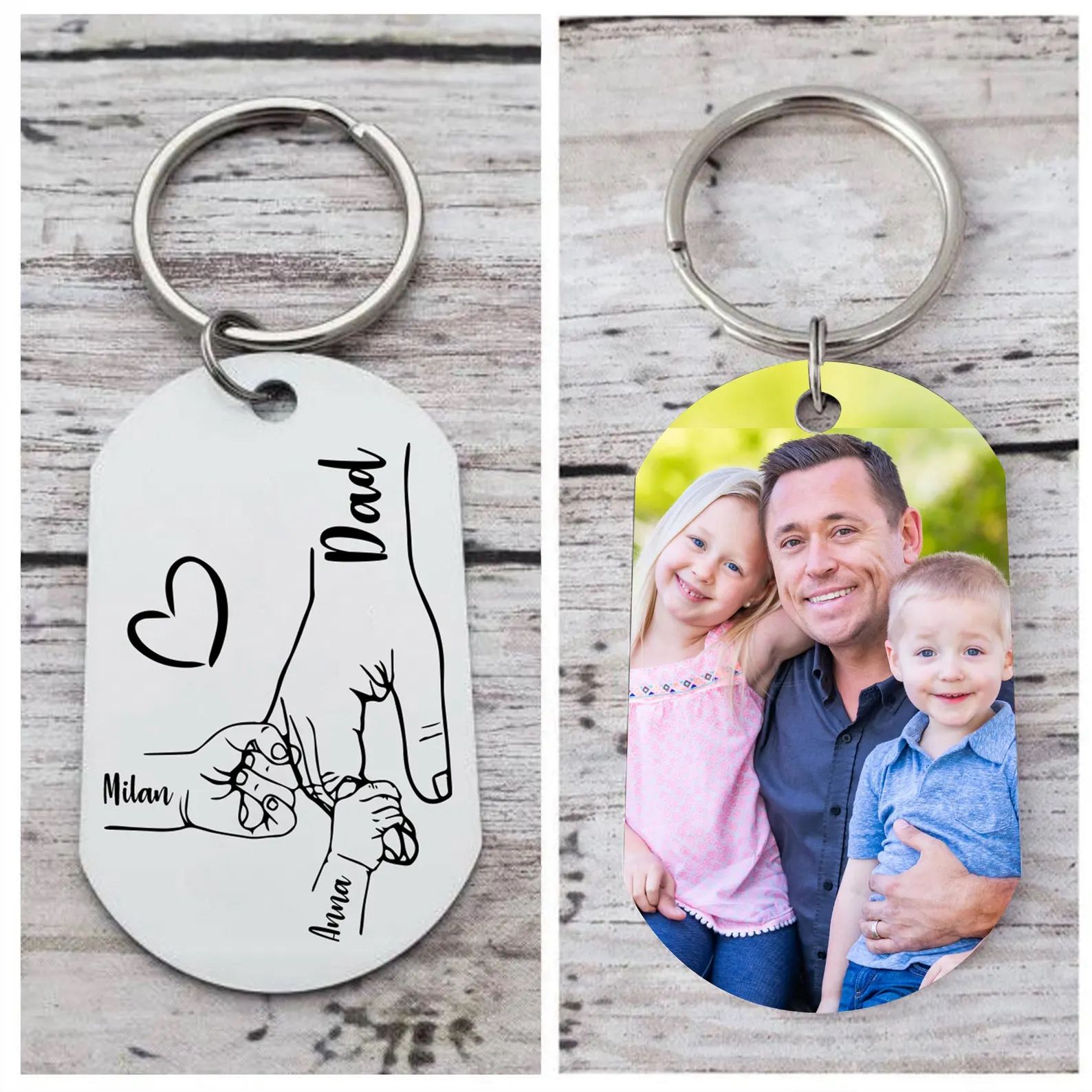 Personalized Dad Keychain for Father's Day Gift