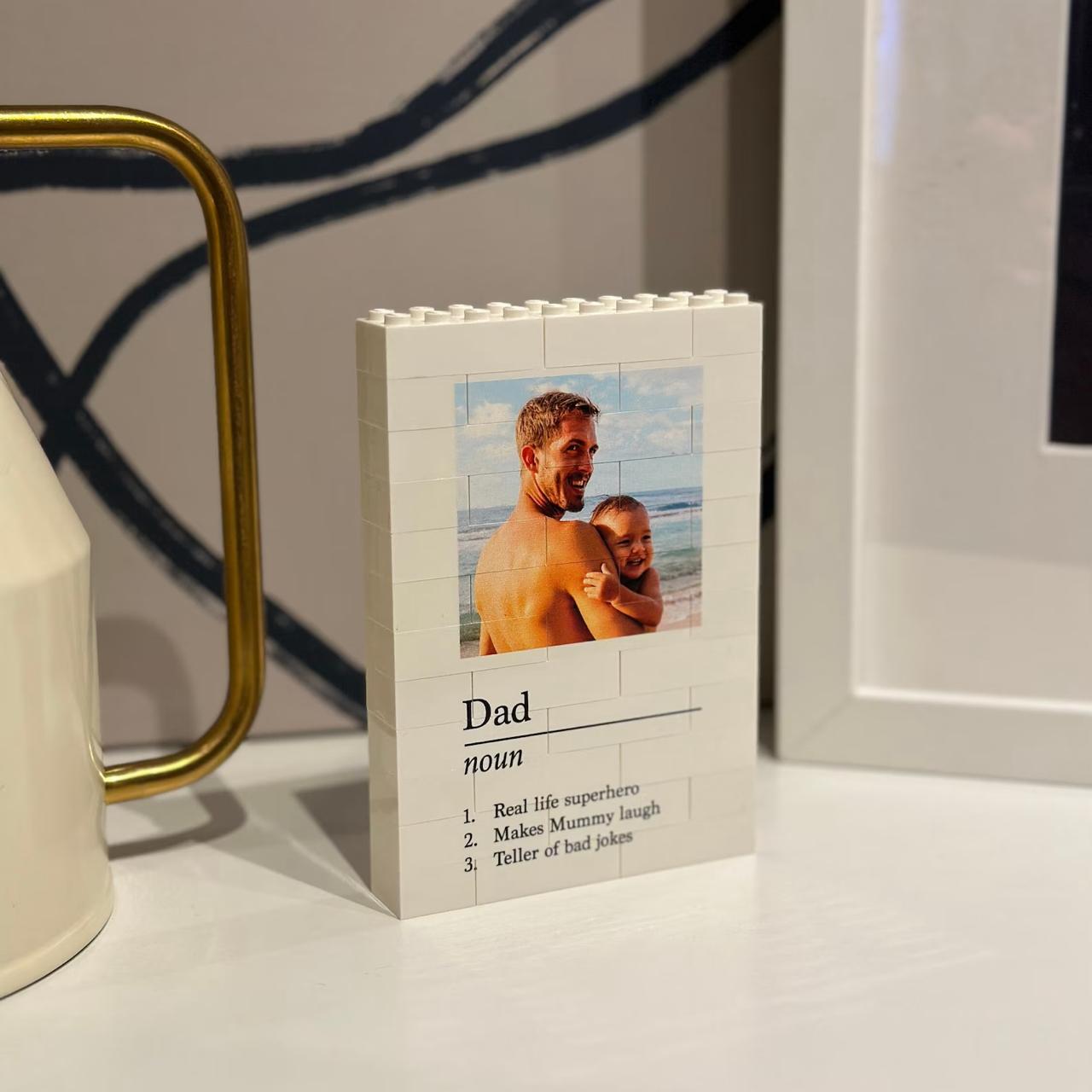 Personalised Daddy & Me Brick Photo Block