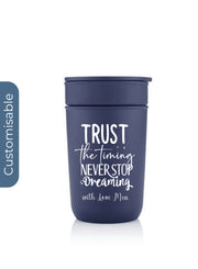 Personalised Premium Ceramic Tumbler With Recycled Protective Sleeve - Blue