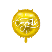 Foil balloon Congrats!, 35cm, gold (Deflated)