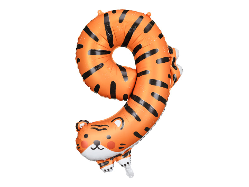 Foil balloon Number 9 - Tiger