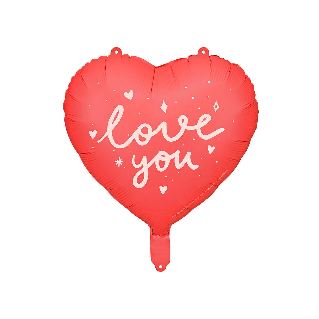 Foil balloon Heart ''I love you'', 45 cm (Deflated)