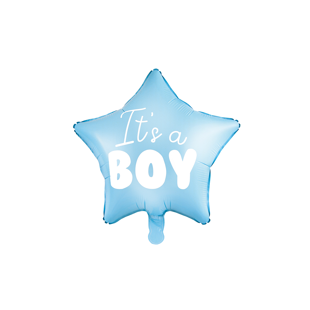 Foil Balloon Star - It's a boy, 48cm, light blue (Deflated)