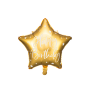 Foil balloon Happy Birthday, 40cm, gold (Deflated)