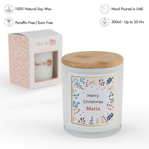 Personalised Christmas Candle - White A