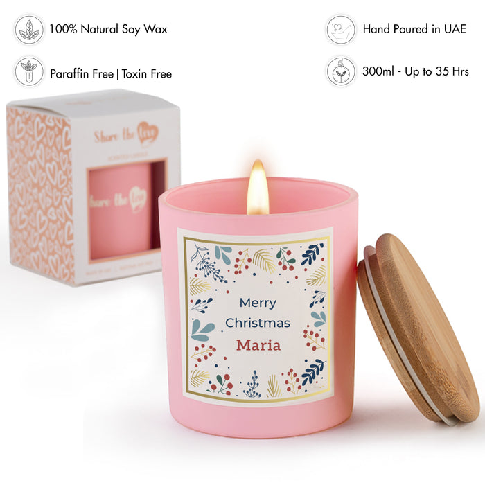 Personalised Christmas Candle - Pink A