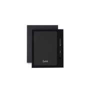 Personalised Sustainable Gift Set with Refillable Notebook & Pen - Black