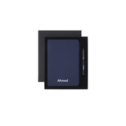 Personalised Sustainable Gift Set with Refillable Notebook & Pen - Navy